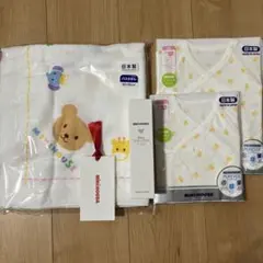 MIKI HOUSE 肌着2枚、バスタオル、ミルクローションセット