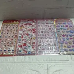 『正規品・新品』キティー　ボンボンドロップシール3点　コットンパフィーシール