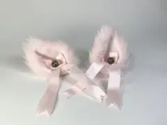 【コスプレ用】猫耳クリップ（ピンク×リボン）鈴付きコスプレ/地雷系/量産型/アク