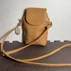 タグ付き genten ゲンテン ゴートヌメ ミニショルダーバッグ キャメルのサムネイル