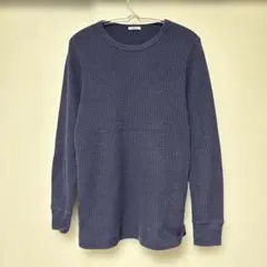 「即日発送」L DOVETAIL ワッフルニット ネイビー クルーネックのサムネイル