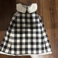 petit main キッズ ギンガムチェック柄ワンピース 120cm