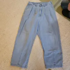 CONFIRM ライトブルー ワイドシルエット デニムパンツ Lサイズのサムネイル