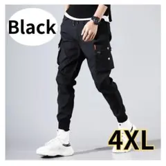 【新品】ジョガーパンツ 4XL カーゴパンツ ブラック 黒