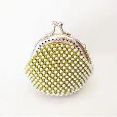 ハンドメイド ビーズがま口ポーチ〈ミニ〉