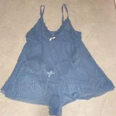 レースキャミソール XL 青