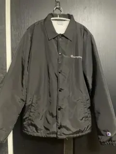 Champion ブラック ナイロンコーチジャケット M