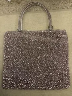 ANTEPRIMA ビーズハンドバッグ ピンク