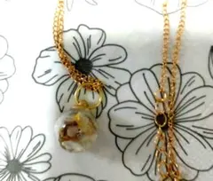 ハンドメイド ネックレス ブラウン