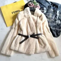 美品★現行 FENDI パールミンク ファージャケット セレリアベルト バッグ付のサムネイル