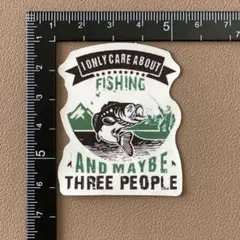 No.96 釣りイラスト 防水ステッカー  ブラックバス  魚  ボート 川釣り