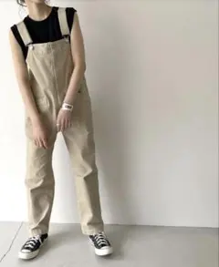 RED CHOP WORKS ストレッチツイルスリムサロペット　ベージュ　36のサムネイル