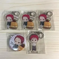 黒子のバスケ アニカフェ アクリルキーホルダー 缶バッジ 赤司征十郎 5個セット