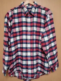 90s 紺タグ OLD UNIQLO ユニクロ アクリル チェックシャツ L