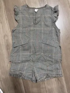 petit main チェック柄ベストセット 100cm