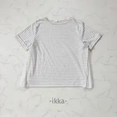 ikka/半袖Tシャツ/L/ホワイト/ボーダー/シンプル/綺麗め/カジュアルのサムネイル