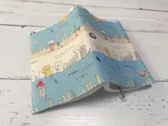 文庫本ブックカバー＊釣りねこ