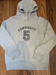 CONVERSE グレー フード付きパーカー 5　Lサイズ　裏起毛
