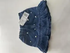 デニム パール装飾 フリルスカート　スカパン　90cm