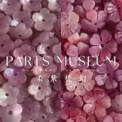 【10個175円】パミュ♡高品質小さな花ビーズ/シェル調うちゅるんツヤ/2種梅花