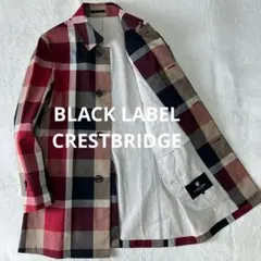 希少 ブラックレーベルクレストブリッジ ビッグチェック ステンカラーコート M