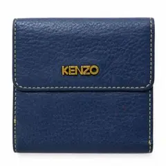 KENZO 二つ折り財布 本革 ブルー 小銭入れ付のサムネイル