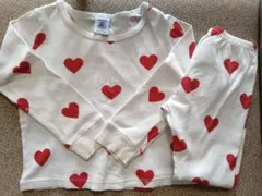 PETIT BATEAU ハート柄 ベビーパジャマセット 86cm