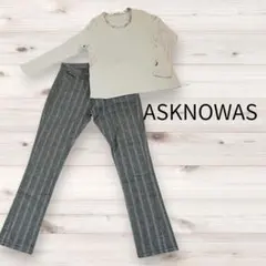 ASKNOWAS コーデ売り セット トップス パンツ チェックパンツ きれいめのサムネイル