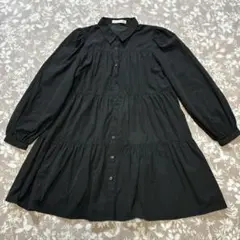 MAJESTIC LEGON ♡ブラック 長袖 ティアードシャツ　チュニック　Mのサムネイル