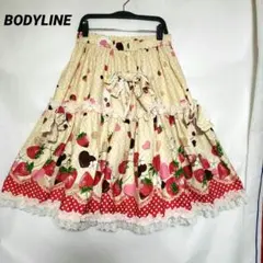 【BODYLINE】入手困難モデル！リボン付 イチゴ柄 フリル レース スカートのサムネイル
