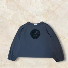 サマンサモスモス フラワーレース刺繍 チャコールグレー カットソー フリーサイズ