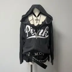 海外ガール y2k 平成ギャルマクブリング 退廃的 ダーク フード付 パーカー