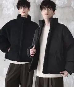 ETELIO ダウンジャケット タフタ×ボア リバーシブル