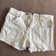 ZARA ホワイト フリンジショートパンツ サイズ8
