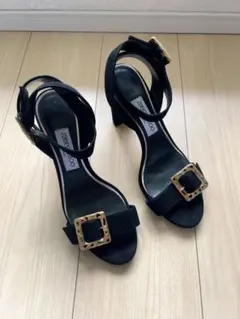 JIMMY CHOO エスパドリーユ サンダル ビジュー ブラック - メルカリ