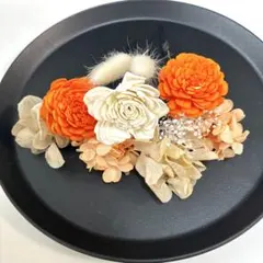 11本セット♡オレンジシャンパンホワイト髪飾り 結婚式 卒業式 和装洋装