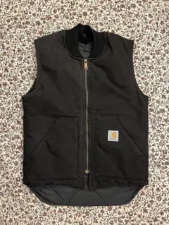 00s メキシコ製 Carhartt 中綿 ダックベスト フェード ブラック S