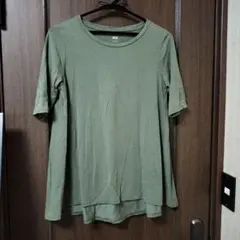 お値下げ！UNIQLO オリーブグリーン 五分袖チュニック S