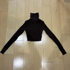 Bershka レディース ブラウンニットセーター ショート丈