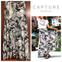 CAPTURE by Hollywood Madeリーフ柄スリットロングスカート