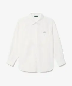 未使用⭐︎LACOSTE ダブルポケットデニムシャツ ホワイト 38（L 