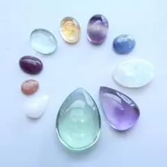 【お年玉福袋1】天然石カボション10点セット(ルース・マクラメネックレス)