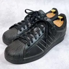 ☆美品☆【アディダス】スーパースター (27.5) オールブラック　レザー　黒