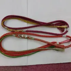 ２点セット帯締め 　未使用　オレンジ　紫