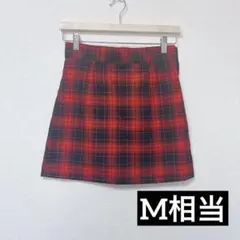 H&M DIVIDED(36)赤チェック ミニスカート タータンチェックのサムネイル