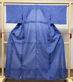 A 夏物 枝に花模様 藍色 絽 紗 薄物 化繊 小紋 着物 K104 - メルカリ