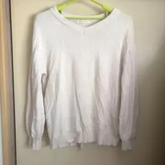 MAJESTIC LEGON Vネックセーター ホワイト マジェスティックレゴン