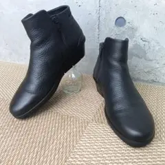 【極美品】 eccoサイドジップブーツ ウェッジ GORE-TEX シボ 黒37