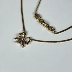 C413 NINA RICCI ニナリッチ リボン ネックレス ゴールドカラー