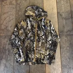 リアルツリー柄 ナイロンジップパーカー